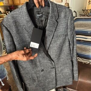The Kooples Grey 15 Blazer Unisex -Tweed Size 15